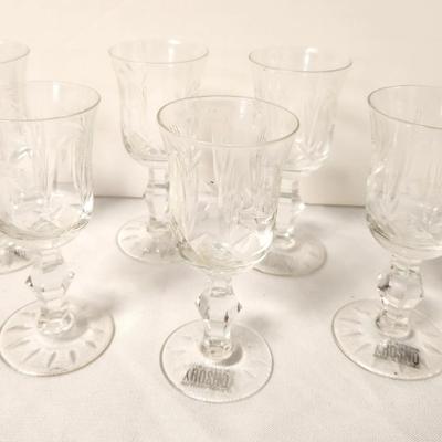 Lot #88 Set of 6 KROSNO Polish Crystal Cordial Glasses