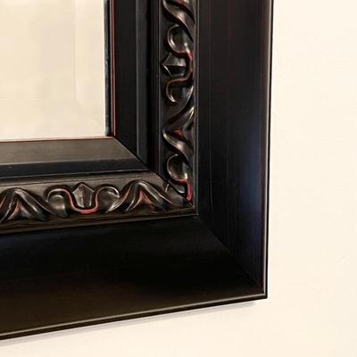 Distressed Beveled Wood Framed Mirror