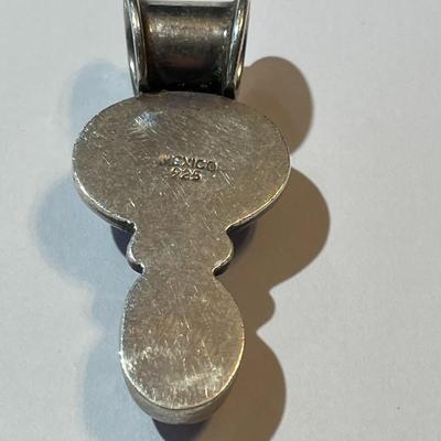 Vintage Mexican Opalesque 2-Stone Pendant in Sterling Silver Mounting in Good Preowned Condition.
