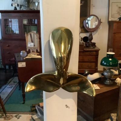 1443 Vintage Brass Whale Tail Doorknocker by M. Healy