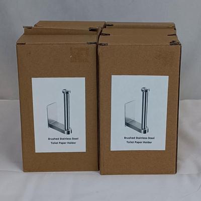 Lot of 6 Brand New Brushed Stainless Steel Toilet Paper Holders