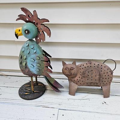Metal Rooster & Cat Decor (BY-DW)