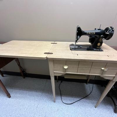Vintage 1957 Singer Sewing Machine with Cabinet