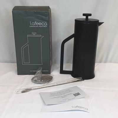 Brand New Lafecca Black Stainless Steel French Press