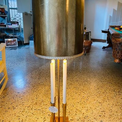 Lot 7: Mid Century Modern MCM Brass Stiffle Candelabra Lamp by Tommi Parzinger