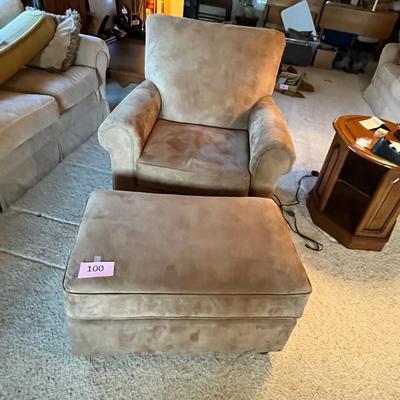 Best Chairs Suede Chair & ottoman