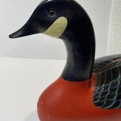 William A. Coleman Maryland Wooden Duck/Goose Decoy 9" Long Dated 1976 in Good Preowned Condition.