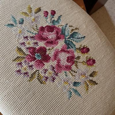 Cross stitch tapestry foot stool