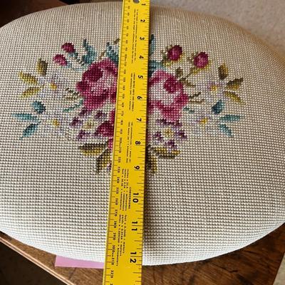 Cross stitch tapestry foot stool