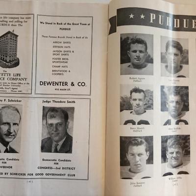 1948 Purdue vs Michigan Football Program