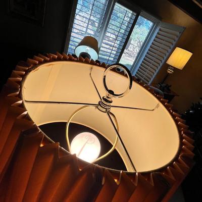 Brass Floor lamp with table,