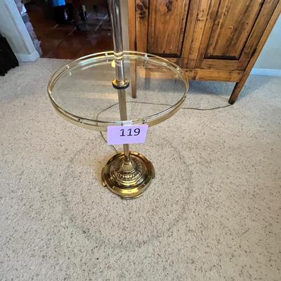 Brass Floor lamp with table,