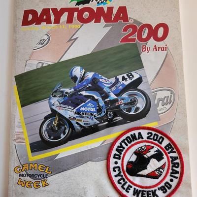 1990 Daytona 200 Motorcyle Week Program with Patch