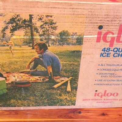 Lot #96 48 Quart IGLOO Ice Chest with original box - 1970s