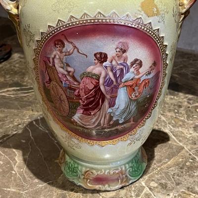 Two Antique Hand Painted Vases