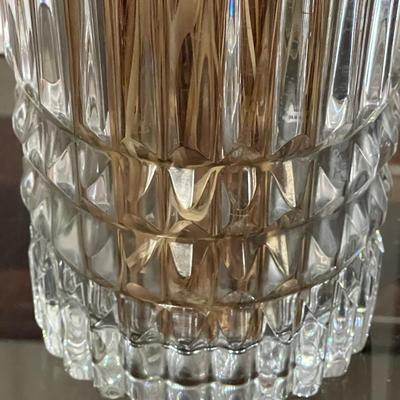 Vintage Val St. Lambert Belgium Crystal Vase with Diamond Base