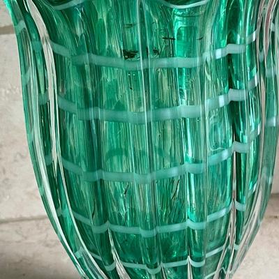 Vintage Egermann Bohemian Ruffle Top Vase