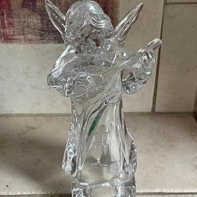 Vintage Mikasa Crystal Clear Angel Playing the Violin