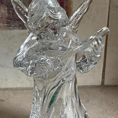 Vintage Mikasa Crystal Clear Angel Playing the Violin