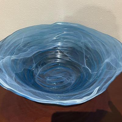 Large Cobalt Blue Art Glass Bowl