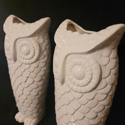 Pair of Owl Vases (P-CE)