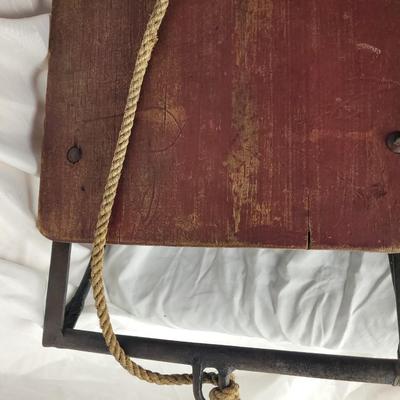 Small antique wooden sled. The wooden part measures