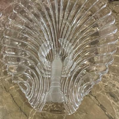 Vintage Mikasa Crystal Clam Shell Plate with Raised Lobster
