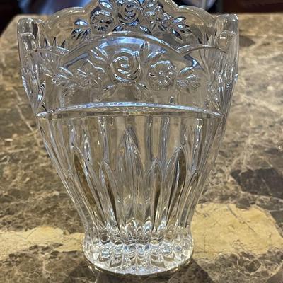 Vintage Oneida Southern Garden Oval Crystal Vase
