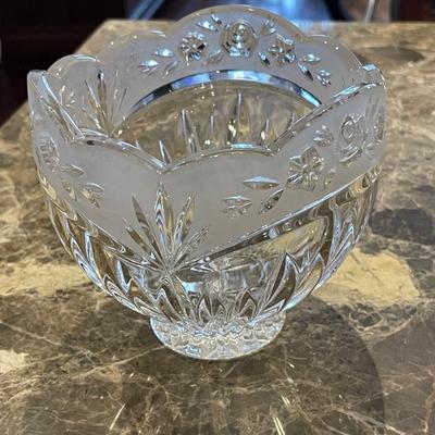 Vintage Oneida Lead Crystal Southern Garden Floral Germany Hostess Bowl