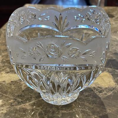 Vintage Oneida Lead Crystal Southern Garden Floral Germany Hostess Bowl