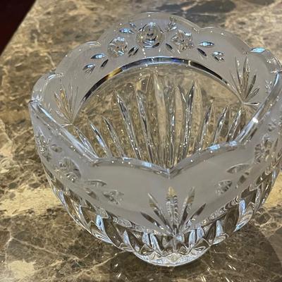 Vintage Oneida Lead Crystal Southern Garden Floral Germany Hostess Bowl