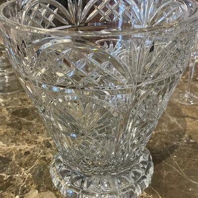 Large Waterford Lead Crystal Pineapple Design Pedastal Vase