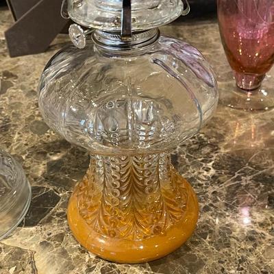 Two Vintage Hurricane Lamps