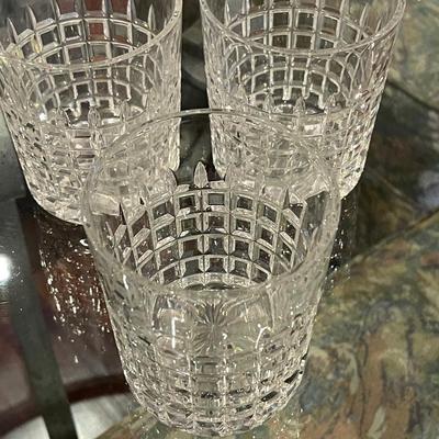 Set of Three Heisey Crystal Victorian Block Highball Glasses