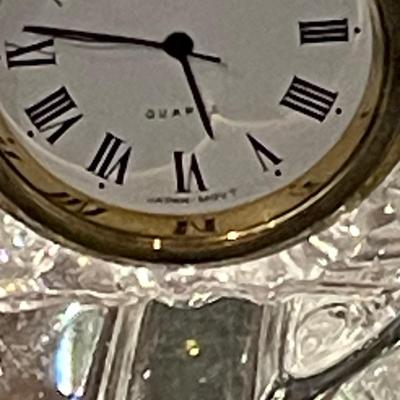 Vintage Lead Crystal Quartz Desk Clock