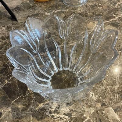 Set of Two Vintage Tulip Bowls by Gorham Crystal