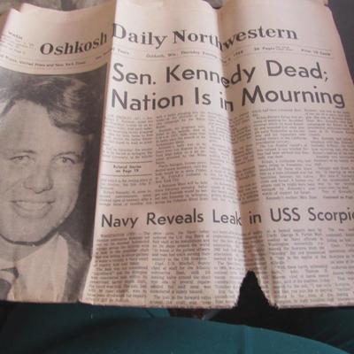 Lot 384: Robert Kennedy Papers, Oshkosh Northwestern, June 1968