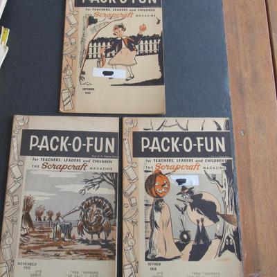 Lot 389: Lot of 3 Vintage Pack-o-Fun Craft Magazines, 1955