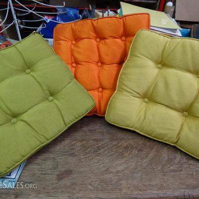 3 Mid Century Modern Pillows, Olive Green, Amber - Lot #60