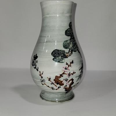 Asian hand painted vase