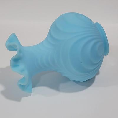 Fenton Blue Ruffled vase