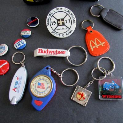 Lot 404: Misc Junk Drawer Lot and RainX, Pins, Keyrings