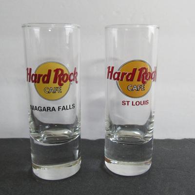 Lot 407: 2 Tall Hard Rock Cafe Shot Glasses, Niagara Falls and St Louis