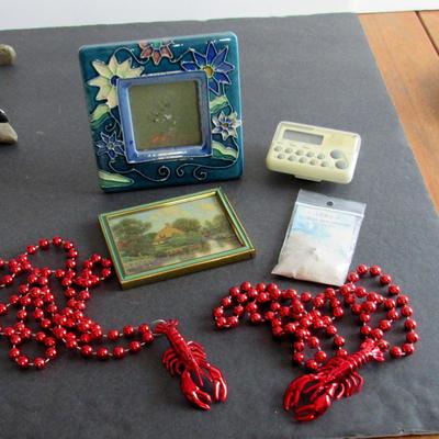 Lot 408: Junk Drawer Lot: Ceramic Frame, Pampered Chef Timer, More