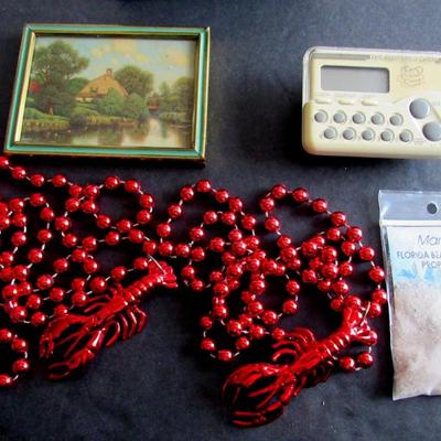 Lot 408: Junk Drawer Lot: Ceramic Frame, Pampered Chef Timer, More