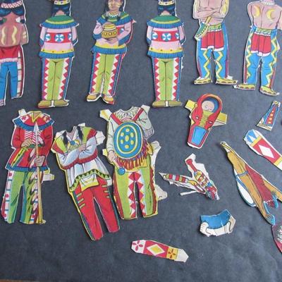 LOT 415: Small Set of Native American Paper Dolls, Incomplete