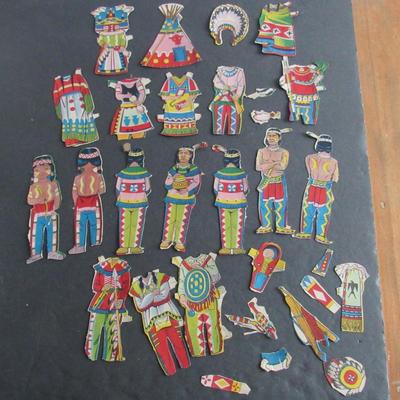 LOT 415: Small Set of Native American Paper Dolls, Incomplete