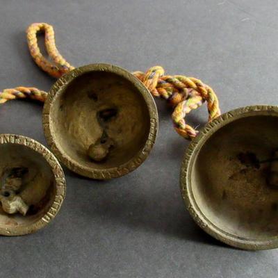 Lot 417: Beautiful Sounding Older Brass Bells on Rope