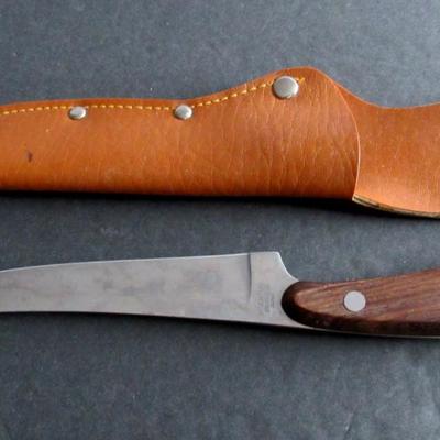 Lot 420: Interpur Japan Fillet Knife in Leather Sheath