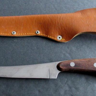 Lot 420: Interpur Japan Fillet Knife in Leather Sheath